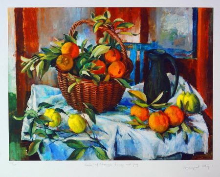 Margaret Olley - Basket of Oranges, Lemons & Jug