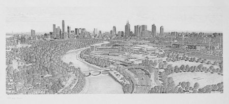 Peter Schinkel  - Pencil drawing of melbourne